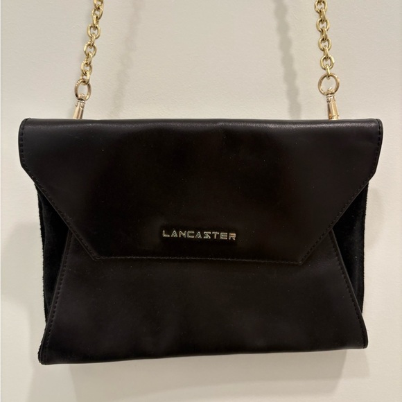 Lancaster Paris Black Leather Convertible Envelope Clutch - Picture 1 of 10